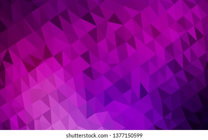 Dark Purple vector polygon abstract backdrop. A sample with polygonal shapes. Triangular pattern for your business design.