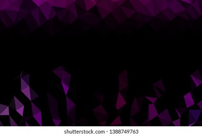 Dark Purple vector polygon abstract background. Shining illustration, which consist of triangles. Template for a cell phone background.