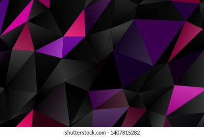 Dark Purple vector polygon abstract background. Triangular geometric sample with gradient.  Elegant pattern for a brand book.