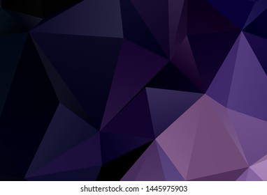 Dark Purple vector polygon abstract backdrop. Glitter abstract illustration with an elegant triangles. Best triangular design for your business.