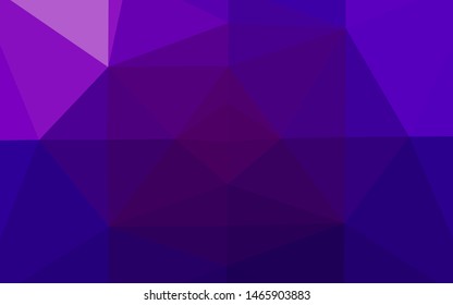 Dark Purple vector polygon abstract background. Colorful illustration in Origami style with gradient.  Triangular pattern for your business design.