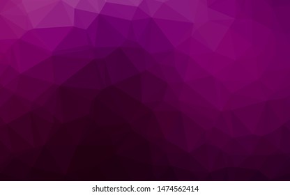Dark Purple vector polygon abstract backdrop. Modern geometrical abstract illustration with gradient. Template for your brand book.