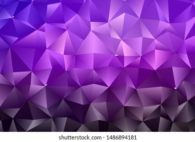 Dark Purple vector polygon abstract layout. Triangular geometric sample with gradient.  The best triangular design for your business.