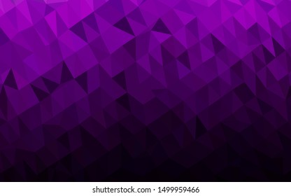 Dark Purple vector polygon abstract backdrop. A completely new color illustration in a vague style. Template for a cell phone background.