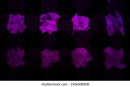 Dark Purple vector polygon abstract backdrop. Colorful abstract illustration with gradient. The best triangular design for your business.
