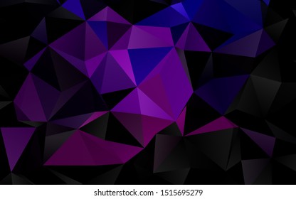 Dark Purple vector polygon abstract layout. A sample with polygonal shapes. Brand new style for your business design.