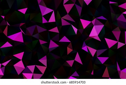 Dark Purple vector polygon abstract template. Triangular geometric sample with gradient.  A new texture for your design.