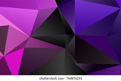 Dark Purple vector polygon abstract pattern. A vague abstract illustration with gradient. A completely new design for your business.