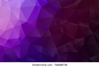 Dark Purple vector polygon abstract background. Colorful illustration in abstract style with gradient. The best triangular design for your business.