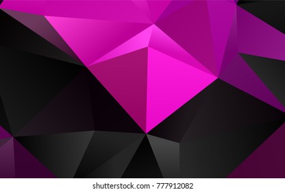 Dark Purple vector polygon abstract template. Glitter abstract illustration with an elegant design. Brand-new design for your business.
