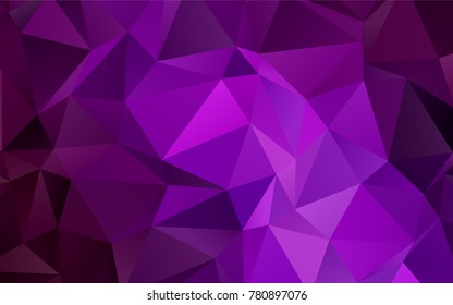 Dark Purple vector polygon abstract template. Triangular geometric sample with gradient.  A completely new template for your business design.