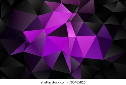 Dark Purple vector polygon abstract background. Creative illustration in halftone style with gradient. The completely new template can be used for your brand book.