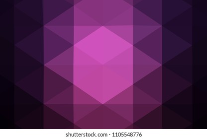 Dark Purple vector polygonal background. Colorful illustration in abstract style with gradient. Textured pattern can be used for background.