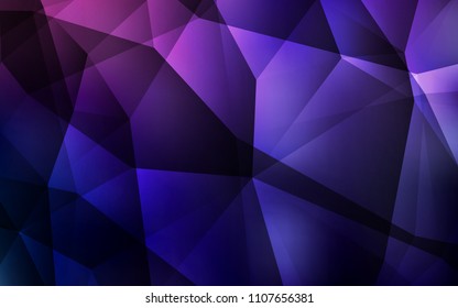 Dark Purple vector polygonal background. Creative illustration in halftone style with triangles. A completely new design for your leaflet.