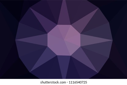 Dark Purple vector polygonal background with a diamond. Illustration in Origami style with gradient.  Brand new style for your business design.
