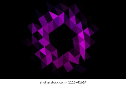 Dark Purple vector polygonal background. Glitter abstract illustration with an elegant design. A new texture for your design.