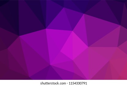 Dark Purple vector polygonal background. A sample with polygonal shapes. Triangular pattern for your design.