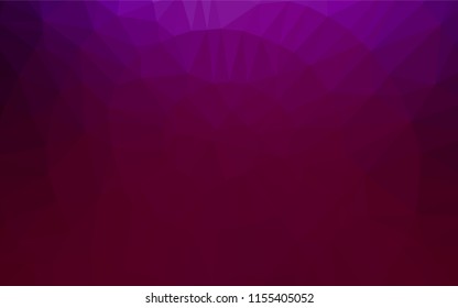 Dark Purple vector polygonal background. Triangular geometric sample with gradient.  The polygonal design can be used for your web site.