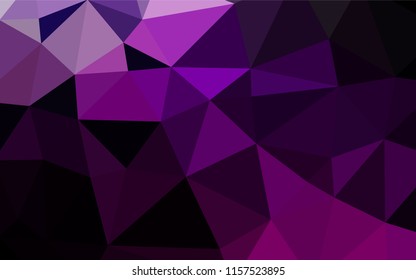 Dark Purple vector polygonal background. Creative illustration in halftone style with gradient. Triangular pattern for your business design.