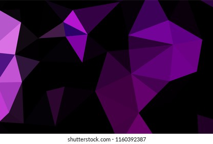 Dark Purple vector polygonal background. Triangular geometric sample with gradient.  A completely new design for your business.