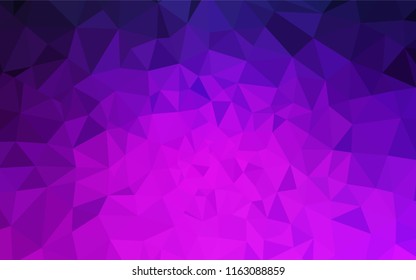 Dark Purple vector polygonal background. A sample with polygonal shapes. Best triangular design for your business.
