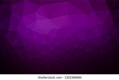 Dark Purple vector polygonal background. Triangular geometric sample with gradient.  The polygonal design can be used for your web site.