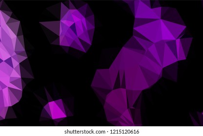 Dark Purple vector polygonal background. Triangular geometric sample with gradient.  The elegant pattern can be used as part of a brand book.