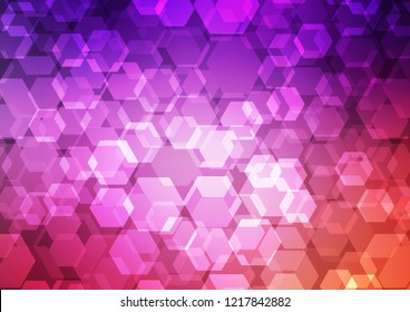 Dark Purple vector polygonal background. Shining illustration, which consist of hexagons. A new texture for your design.