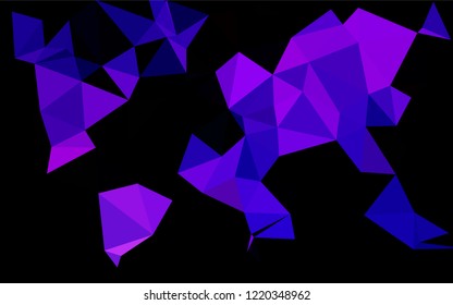 Dark Purple vector polygonal background. Shining illustration, which consist of triangles. The textured pattern can be used for background.