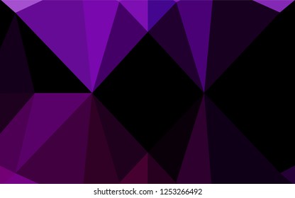 Dark Purple vector polygonal background. Colorful abstract illustration with gradient. Triangular pattern for your business design.