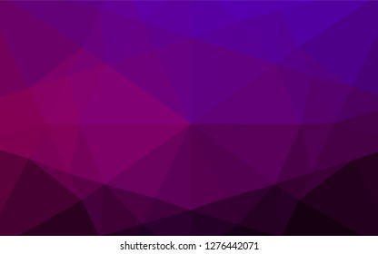 Dark Purple vector polygonal background. Creative geometric illustration in Origami style with gradient. A completely new design for your business.