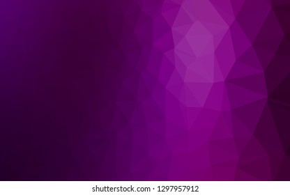 Dark Purple vector polygonal background. Brand new colorful illustration in with gradient. The best triangular design for your business.