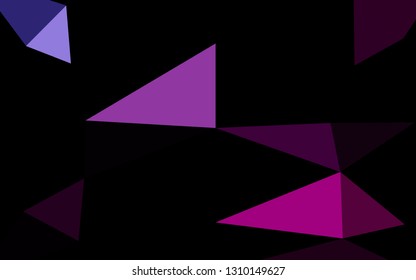 Dark Purple vector polygonal background. Geometric illustration in Origami style with gradient. Template for a cell phone background.