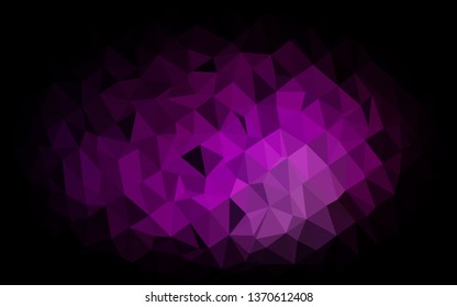 Dark Purple vector polygonal background. Triangular geometric sample with gradient.  Completely new design for your business.
