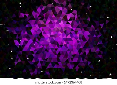 Dark Purple vector polygonal background. Creative illustration in halftone style with gradient. The best triangular design for your business.