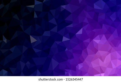 Dark Purple vector polygonal background. Elegant bright polygonal illustration with gradient. Template for cell phone's backgrounds.