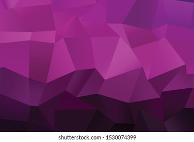 Dark Purple vector polygonal background. Triangular geometric sample with gradient.  New texture for your design.