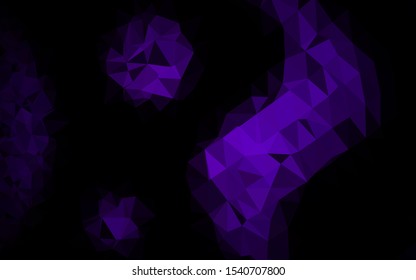 Dark Purple vector polygonal background. Colorful illustration in abstract style with gradient. Triangular pattern for your business design.