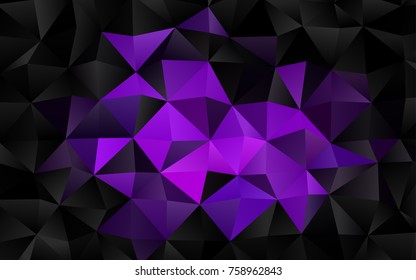 Dark Purple vector polygonal background. Glitter abstract illustration with an elegant design. A new texture for your design.