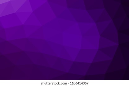 Dark Purple vector polygonal polygonal. Colorful abstract illustration with gradient. The best triangular design for your business.