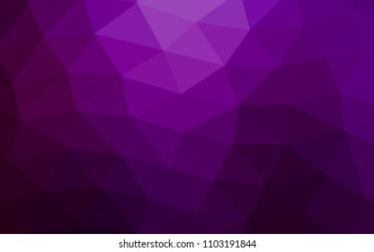 Dark Purple vector polygonal polygonal. Creative illustration in halftone style with gradient. The best triangular design for your business.