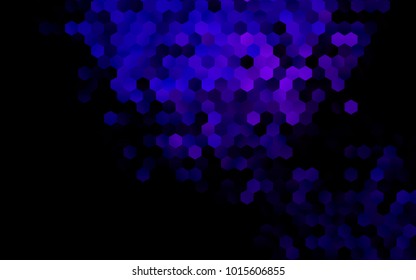 Dark Purple vector polygonal illustration, which consist of hexagons. Hexagonal design for your business. Creative geometric background in Origami style with gradient