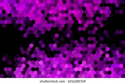 Dark Purple vector polygonal illustration, which consist of hexagons. Hexagonal design for your business. Creative geometric background in Origami style with gradient