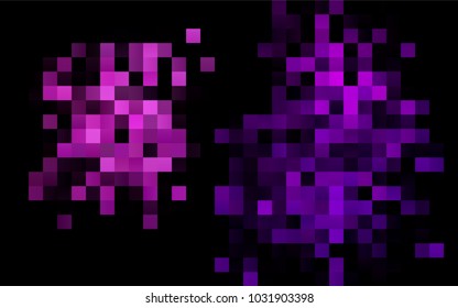 Dark Purple vector polygonal illustration consisting of rectangles. Rectangular design for your business. Creative geometric background in origami style with gradient.