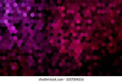 Dark Purple vector polygonal illustration, which consist of hexagons. Hexagonal pattern for your business design. Geometric background in Origami style with gradient. 