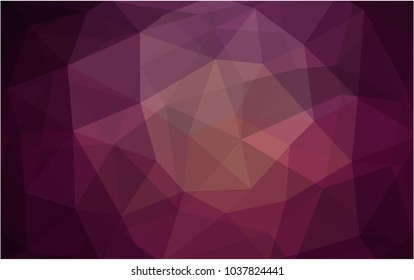 Dark Purple vector polygonal illustration, which consist of triangles. Triangular design for your business. Creative geometric background in Origami style with gradient
