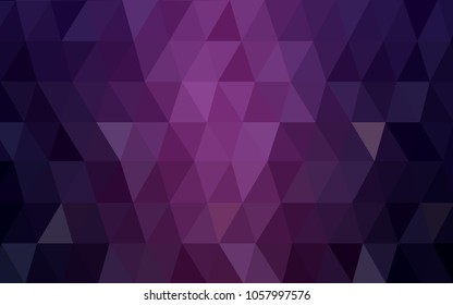 Dark Purple vector polygonal illustration, which consist of triangles. Triangular design for your business. Creative geometric background in Origami style with gradient