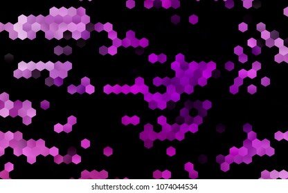 Dark Purple vector polygonal illustration, which consist of hexagons. Hexagonal pattern for your business design. Geometric background in Origami style with gradient. 