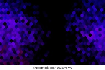 Dark Purple vector polygonal illustration, which consist of hexagons. Hexagonal design for your business. Creative geometric background in Origami style with gradient