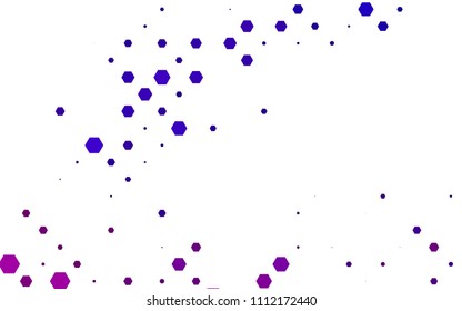 Dark Purple vector polygonal illustration, which consist of hexagons. Hexagonal design for your business. Creative geometric background in Origami style with gradient